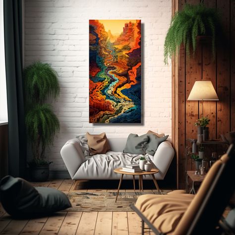 Cuadros Abstractos De Paisajes Inexplorados En 80x160cm-2