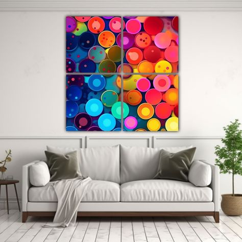 Pinturas Decorativas Intensas Con Patrón De Poka 160x160 Cm-2