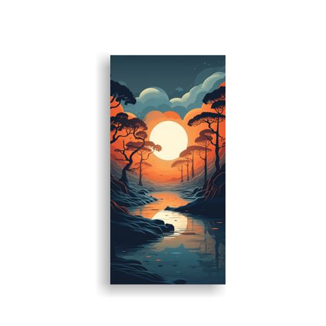 Paisajes Surrealistas De Estilo Plano Y Pixelado 70x140cm-0
