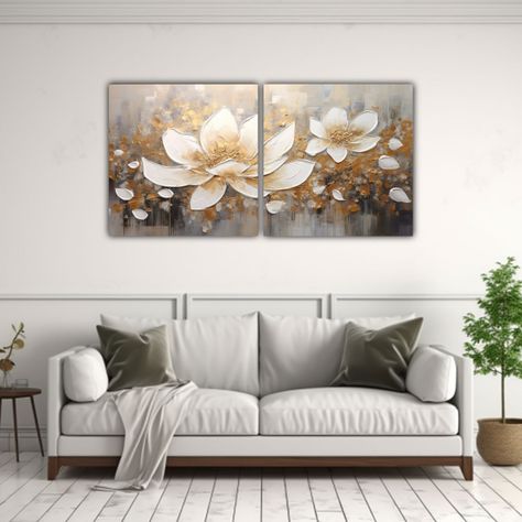 Set 2 Pinturas Lienzo Vintage Habitación Estilo 100x50 Cm-2