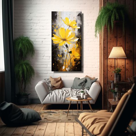 Cuadro Moderno Pintura Para Habitación Estilo 20x40cm-2