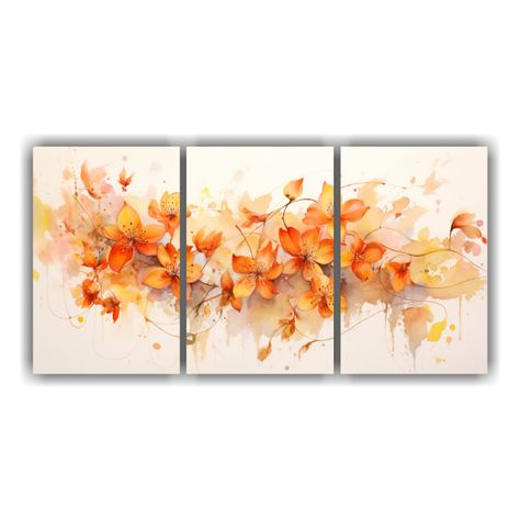 Set 3 Lienzos Impreso Juveniles Pintura Abstracta 240x120 Cm-0