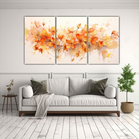 Set 3 Lienzos Impreso Juveniles Pintura Abstracta 240x120 Cm-2