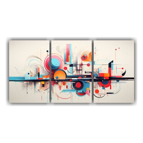 Conjunto 3 Cuadros Baño Abstractos Para Salón 60x30 Cm-0