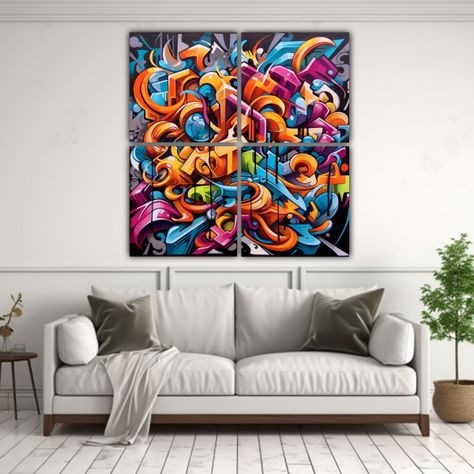 Cuatro Artes Patron Intenso Unica Arte Graffiti 160x160 Cm-2