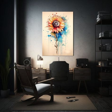 Cuadro Inspirador Elegante De Flores En Acuarela 30x40cm-2