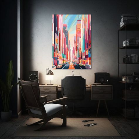 Cuadro De Arte De Pared Cuadro Baño De Nueva York, Colores  30x45cm-2