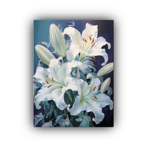 Arte De Pared Inspirador Pinturas De Lirios 60x90cm-0