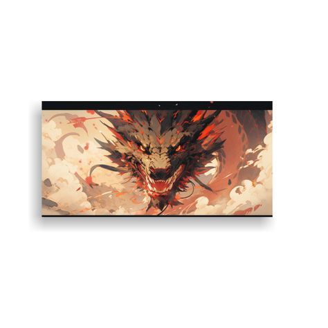 Cuadro Lienzo Expresión Dragón Marrón Y Rojo, 160x80cm-0