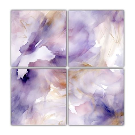 Pintura Acuarela De Lujo Con Lavanda Y Humo 200x200 Cm-0