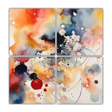 Pinturas Decorativas Abstractas Temática Acuarela 200x200 Cm-0