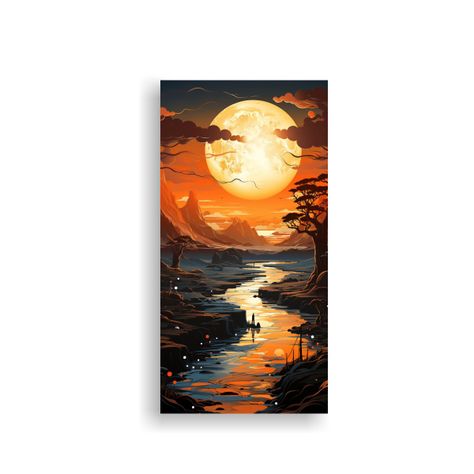 Paisajes Surrealistas Planos Estilo Pixel 30x60cm-0