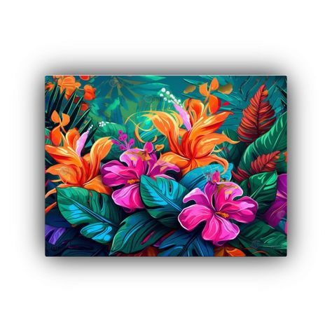 Dibujo Relieve Tropical Paradise: Bosques 60x40 Cm-0