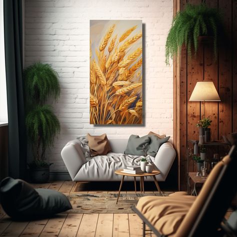 Tela En Bastidor Vertical Linda A Barley Grains 60x120cm-2