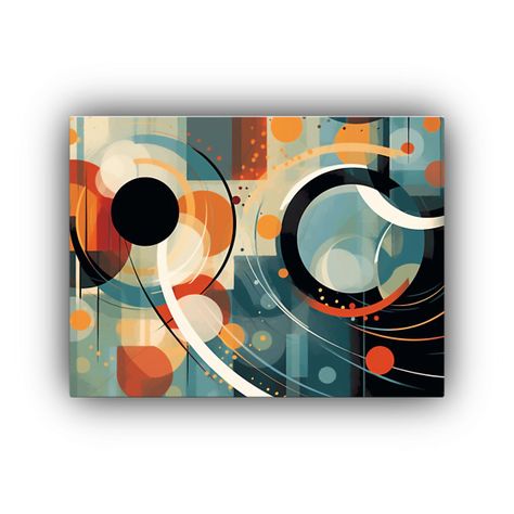 Pintura Abstracta Dinámica Para Decorar Paredes Con Diseño 45x30cm-0