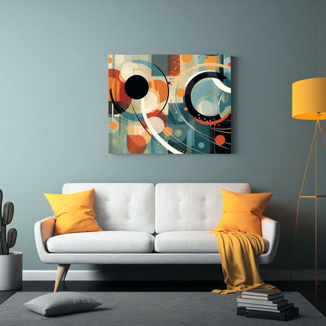 Pintura Abstracta Dinámica Para Decorar Paredes Con Diseño 45x30cm-2