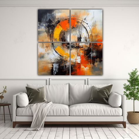 Cuadro Abstracto Moderno Decorativo De Detalles 200x200 Cm-2
