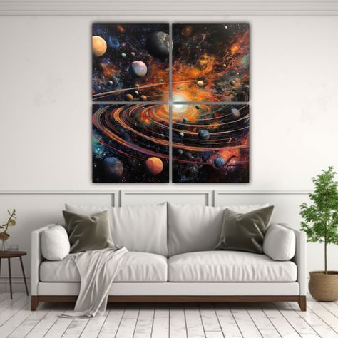Cuatro Artes De Pared Dibujo Riqueza Visual 200x200 Cm-2