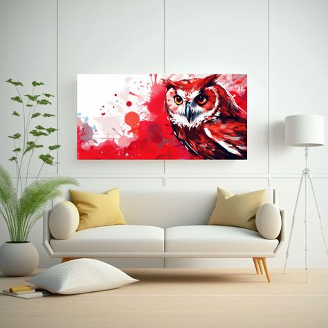 Cuadro Decorativo Arte Hermoso Estético Búho En  60x30cm-2