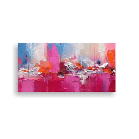 Pintura Abstracta De Un Acogedor Día En La Playa 100x50cm-0
