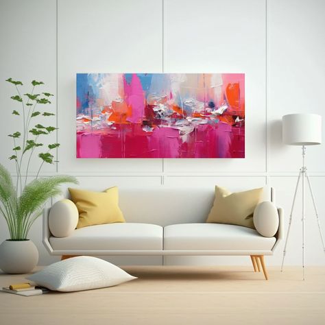 Pintura Abstracta De Un Acogedor Día En La Playa 100x50cm-2