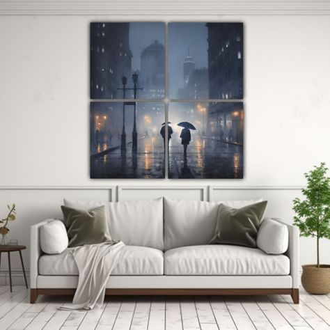 Cuadro De Decoración Moderno De 4 Lienzos De 200x200 Cm-2