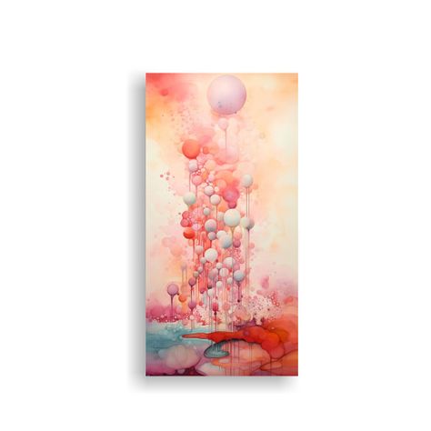 Paisaje Onírico Abstracto Surrealista Con Tonos 20x40cm-0