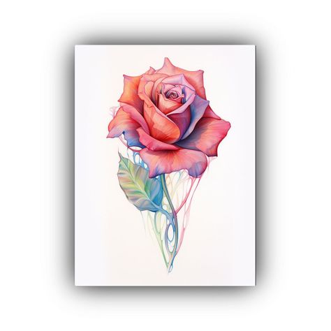 Cuadro Lienzo Relieve Dibujo Rosa Líneas Claras 30x45cm-0