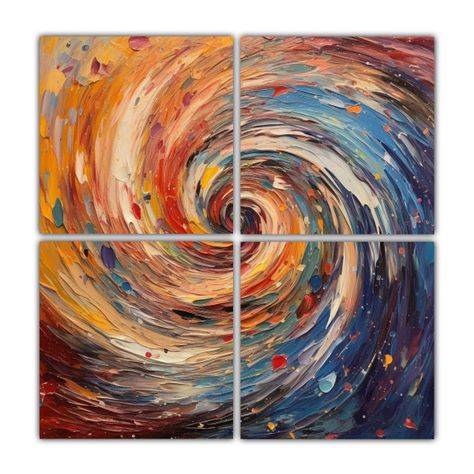 Cuadro Tela Sublimada Remolino Colores Formas 200x200 Cm-0