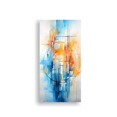 Cuadro Abstracto De Escena Urbana En Lienzo 40x80cm-0