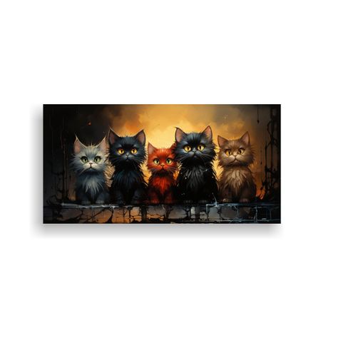 Cuadros De Colores Para Amantes De Gatos: Belleza 120x60cm-0