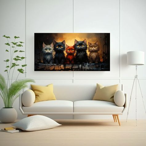 Cuadros De Colores Para Amantes De Gatos: Belleza 120x60cm-2