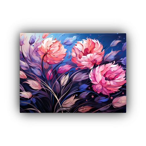 Cuadro Conceptual Grano De Cebada En Tonos Púrpura Y Rosa,  40x30cm-0