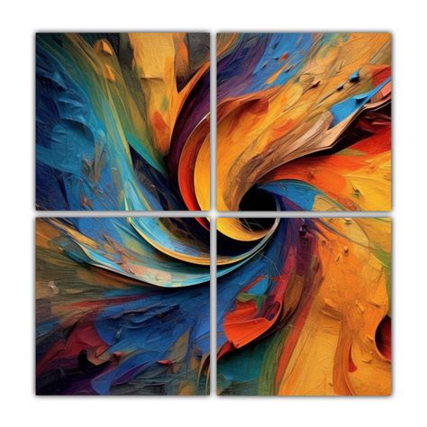 Pinturas Abstractas Multicolor De Belleza Natural 200x200 Cm-0