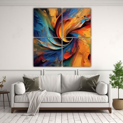 Pinturas Abstractas Multicolor De Belleza Natural 200x200 Cm-2