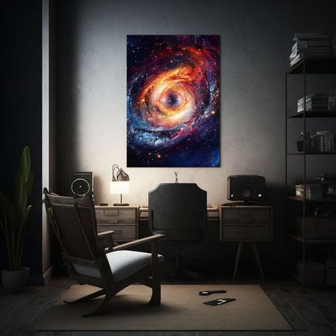 Cuadro De Galaxia Espiral Con Cuadroes De Tema 30x40cm-2