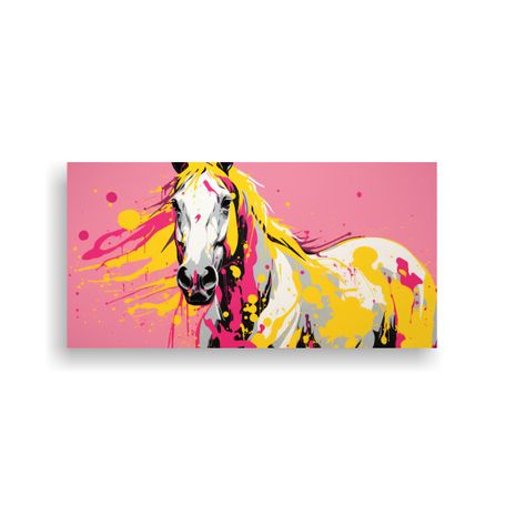 Pinturas Decorativas De Neo Pop Art De Un Caballo 100x50cm-0