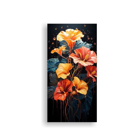 Arte De Pared Monstera Leaves En Negro 70x140cm-0