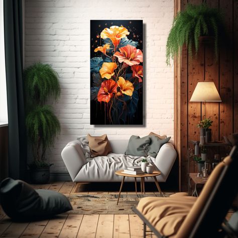 Arte De Pared Monstera Leaves En Negro 70x140cm-2