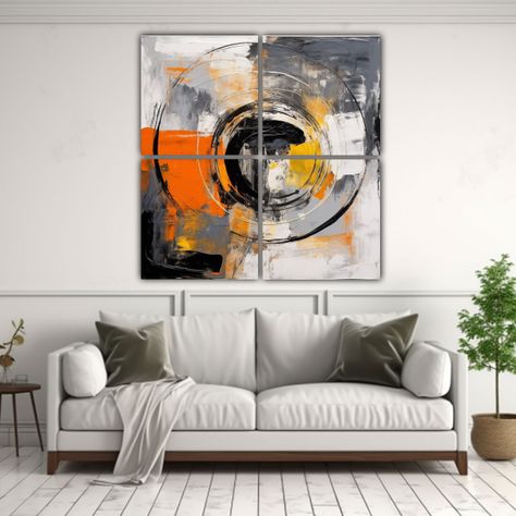 Cuadro De Arte Abstracto En óleo Gris Y Negro 005 180x180 Cm-2