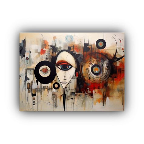 Cuadro Abstracto Expresivo Simetría Emocional Símbolos Men 60x40cm-0