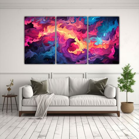 Pinturas Decorativas En Bastidor Set De 3 Lienzos 240x120 Cm-2