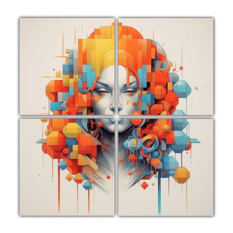 Pinturas Decorativas Contemporáneas Con Colores 200x200 Cm-0