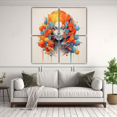 Pinturas Decorativas Contemporáneas Con Colores 200x200 Cm-2