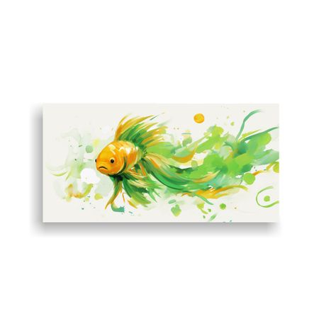 Pintura Decorativa De Un Goldfish En Colores 100x50 Cm-0