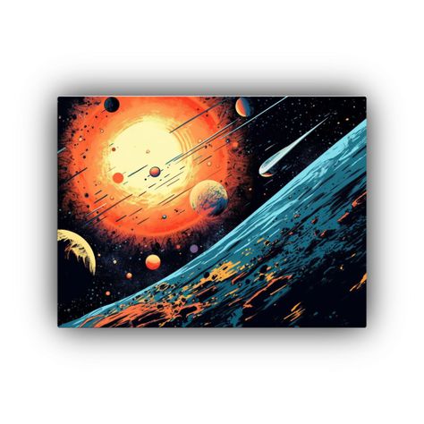 Cuadro Decorativo Estilo Cómic De Escena 65x50cm-0