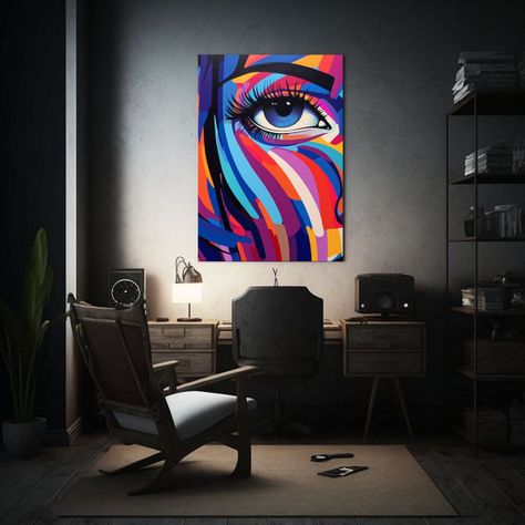 Pintura Mural Horizontal Simétrica De Una Mujer 80x120cm-2
