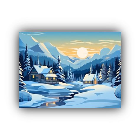 Cuadros De Naturaleza Invernal En Lienzo Horizontal De Combi 75x50cm-0