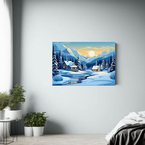 Cuadros De Naturaleza Invernal En Lienzo Horizontal De Combi 75x50cm-2
