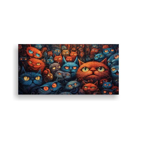 Pinturas De Decoración De Gatos Locos En Estilo 60x30cm-0